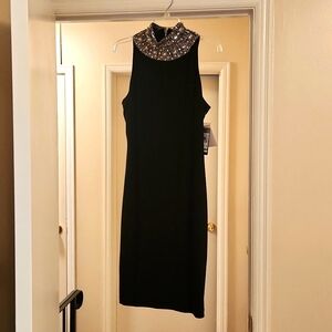 SLNY Sleeveless Mock Maxi Sheath Formal ( below knee length ) dress